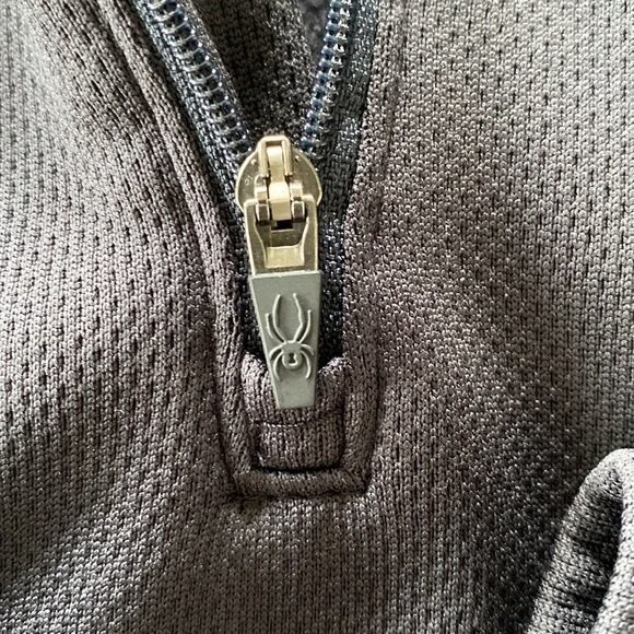 Spyder Base Layer 1/4 Zip Pullover Sweater Jacket Long Sleeve Fleece Lining - Picture 12 of 13